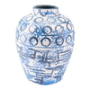 9.3" X 9.3" X 8.3" Blue And White Ceramic Vase