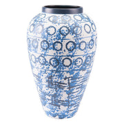 10.6" X 10.6" X 16.7" Blue And White Ceramic Vase