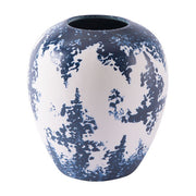 7.9" X 7.9" X 8.3" Artful Blue And White Ceramic Vase