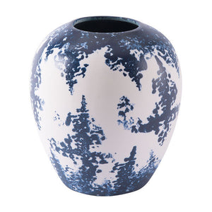 7.9" X 7.9" X 8.3" Artful Blue And White Ceramic Vase
