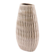 7.3" X 3.9" X 13.4" Eclectic Taupe Vertical Vase
