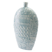 12.2" X 4.3" X 20.5" Moraccan Influence Blue Accent Vase