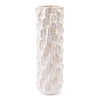 4.1" X 4.1" X 13.8" White Textured Ceramic Vase