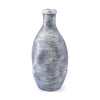 9.3" X 9.3" X 15.7" Blue Ceramic Bulb-Shaped Vase Or Bottle
