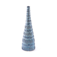 4.9" X 4.1" X 15.6" Coastal Blue And White Ceramic Bottle