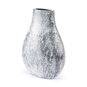 8.9" X 5.1" X 12.6" Black And White Ceramic Marbled Vase