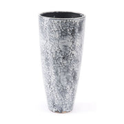 5.7" X 5.7" X 12" Small Black And White Marbled Vase