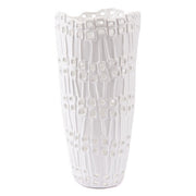 7.5" X 7.3" X 14.8" Modern White Tall Vase