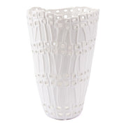 7.5" X 6.5" X 11.2" Modern Short White Vase