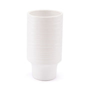 5.3" X 5.3" X 9.8" Short White Vase Or Decor