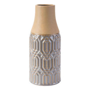 6.1" X 6.1" X 14.5" Tall Two Tone Gray Bottle