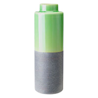 5.6" X 5.6" X 16.7" Green And Gray Stoneware Bottle