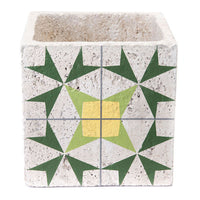 7.1" X 7.1" X 7.1" Green And Yellow Arrow Cement