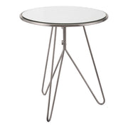 19.5" X 19.5" X 22.4" Silver Mirrored End Table