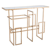 40.9" X 11" X 31.9" Multiples Gold Console Table