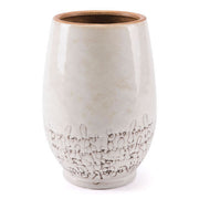 5.7" X 5.7" X 10.4" Small Soft White Textured Vase