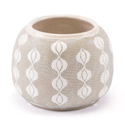 6.3" X 6.3" X 4.9" Small White And Gray Decorative Vase