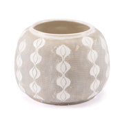 8.9" X 8.9" X 6.3" Beautiful Planter Or Vase In White & Gray