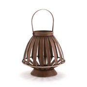 10.6" X 10.6" X 10.2" Brown Bamboo Lantern