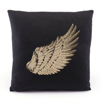 17.7" X 17.7" X 1.2" 2 Pcs Black And Gold Metallic Wings Pillow
