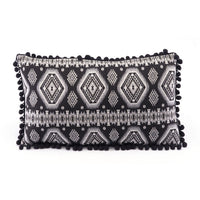 11.8" X 19.7" X 1.2" Black And White Triangles Pillow