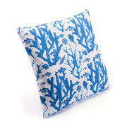17.7" X 17.7" X 1.2" Blue And White Reef Pillow
