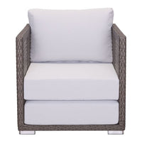 26.8" X 31.9" X 30" Cocoa And Light Gray Sunproof Fabric Arm Chair