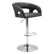 20.5" X 19.3" X 41" Black Leatherette Chromed Steel Bar Chair