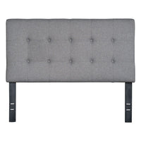 57.5" X 4.3" X 46.5" Full Gray Polyester Headboard