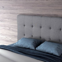 57.5" X 4.3" X 46.5" Full Gray Polyester Headboard