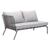 53.5" X 30" X 27" Double Gray Left Facing Sunproof Fabric Seat