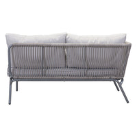 53.5" X 30" X 27" Double Gray Left Facing Sunproof Fabric Seat