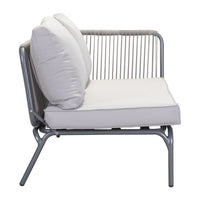 53.5" X 30" X 27" Double Gray Right Facing Sunproof Fabric Seat