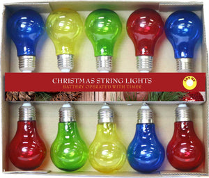 Multi-Colored Edison Bulb String Lights With 10 LED Bulbs
