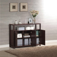 Console Table with Open Compartment and Shelves, Espresso