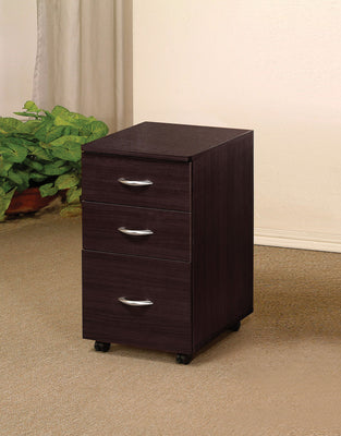 File Cabinet With 3 Drawers, Espresso Brown