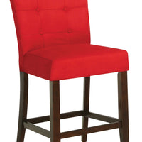 Counter Height Chair - Set Of 2, Red & Walnut