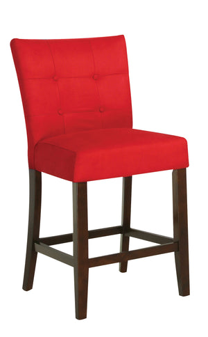 Counter Height Chair - Set Of 2, Red & Walnut