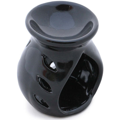 Ceramic Oil Diffuser With Cut Out Pattern, Black