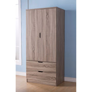 Gorgeous Brown Finish Two Door Wardrobe With Two Drawers.