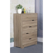 Brown Finish 5 Drawer Chest With 5 Tier