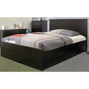 Deluxe Dark Brown Finish Full Size Chest Bed With 6 Drawers on Metal Glides.