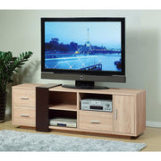 Splendid TV Stand With Decorative Panel, Brown