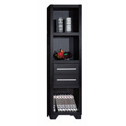 Spacious Media Tower With Drawers, Brown