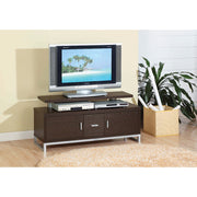 Stylish TV Stand With Chrome Legs, Brown