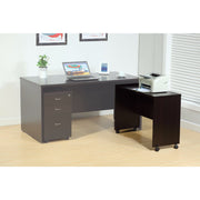 Stylish Dark Brown Finish Desk Return With Spacious Display Top