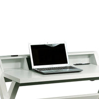 Sleek Contemporary Desk With Cross Legs, White