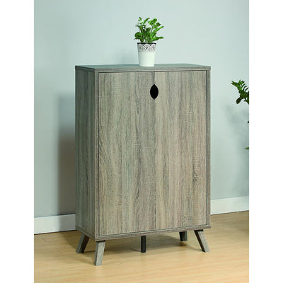 Shoe Cabinet With Flared Legs, Gray