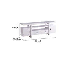Eye- Catching TV Stand With Open Shelves, White