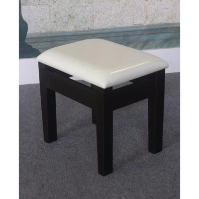 Comforting Dressing Stool, White & Black